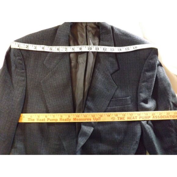 Oscar De La Renta Blazer Men Sz 40 R 2 Button Blue Tweed Long‎ Sleeve - Picture 4 of 7